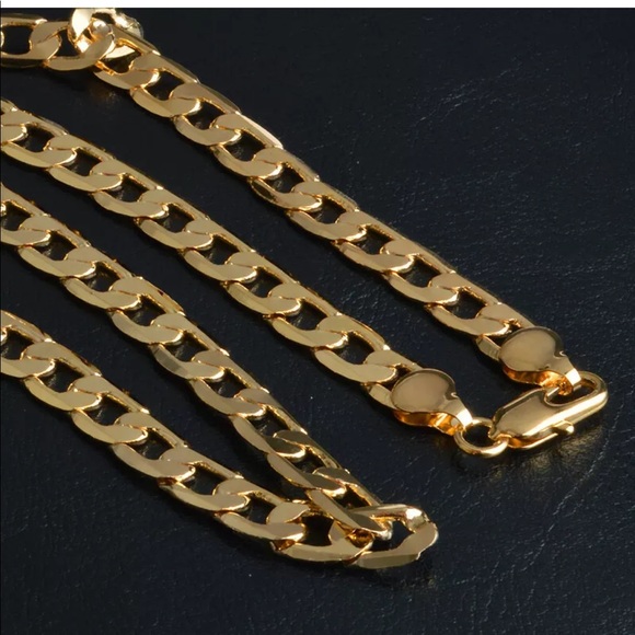 Mens gold chain cuban link - Picture 2 of 2